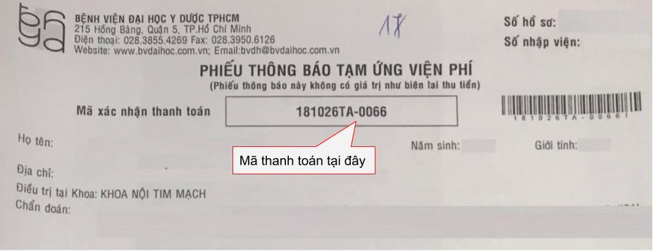 Tra cứu, thanh toán hóa đơn, trả/đóng tiền viện phí Đại Học Y Dược Thành phố Hồ Chí Minh (HCM). Hỗ trợ thẻ ngân hàng (ATM), Visa, Master…